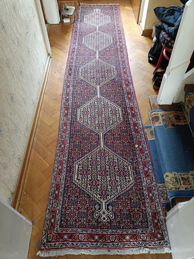 Vintage Oosters Tapijt - Handgeknoopt Loper, Huis en Inrichting, Stoffering | Tapijten en Kleden, Ophalen, Gebruikt, Oosters, Vintage, Klassiek