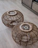 Twee rotan lampenkappen Ibiza stijl, Ophalen, Rond