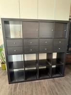 Zwarte pallax kast met lades en deuren, Ophalen, Overige materialen, Gebruikt, Met lade(s)