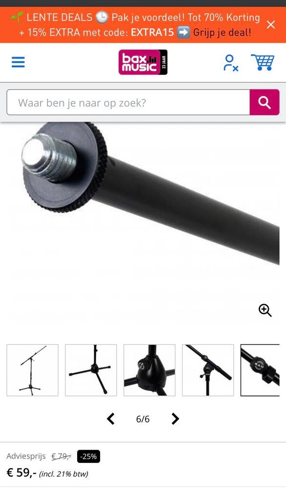 microfoonstatief, Pvc, Overige typen, Ophalen of Verzenden, Zo goed als nieuw