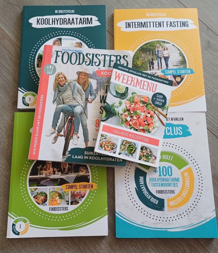 Foodsisters dieetcyclus 4 x . 8 weken slank & weekmenu kado, Ophalen of Verzenden