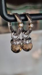 Zgan Ti Sento Creolen met Zirkonia, Hangers, Bruin, Ophalen of Verzenden, Zo goed als nieuw