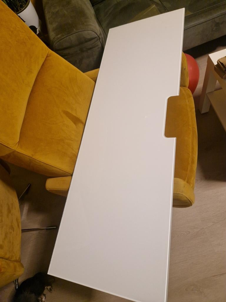 Besta glasplaat / toppaneel 120cm wit, Ophalen
