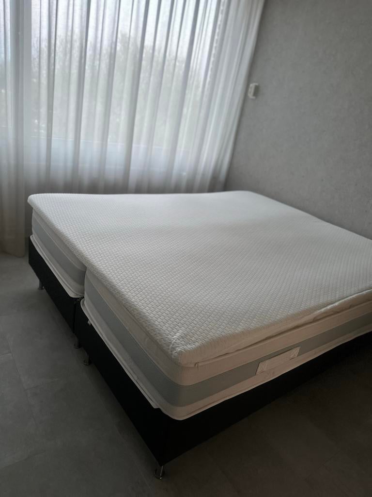Boxspring Tweepersoons 160x200 incl. matras en topmatras, Tweepersoons, Ophalen of Verzenden, Zo goed als nieuw, 200 cm