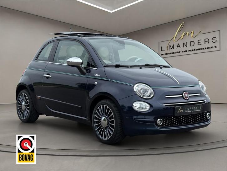 Fiat 500 0.9 TwinAir T Riva 2017 BLAUW | Schuifdak | Display, Auto's, Fiat, Bedrijf, Te koop, ABS, Airbags, Airconditioning, Alarm