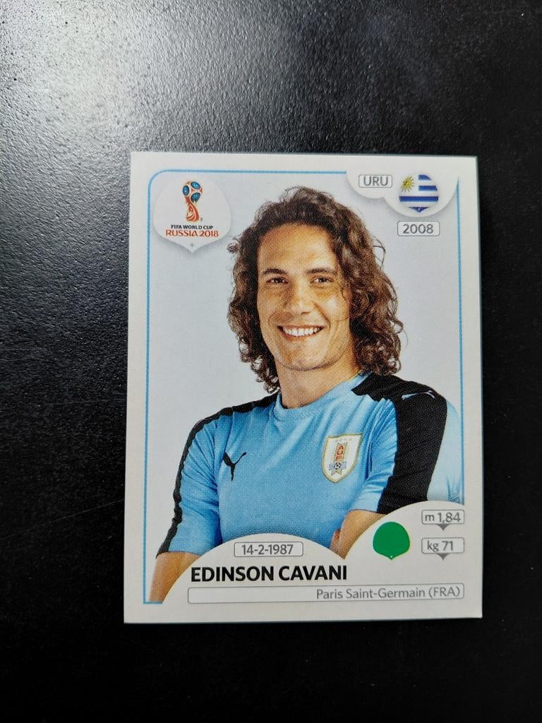 Edinson cavani (uruguay) panini wk 2018, Ophalen of Verzenden, Nieuw, Buitenlandse clubs, Poster, Plaatje of Sticker