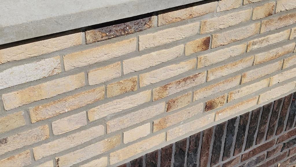 Splinternieuwe bakstenen - ruim 450 stuks - geel, Doe-het-zelf en Verbouw, Metselstenen, Ophalen, Nieuw, Bakstenen