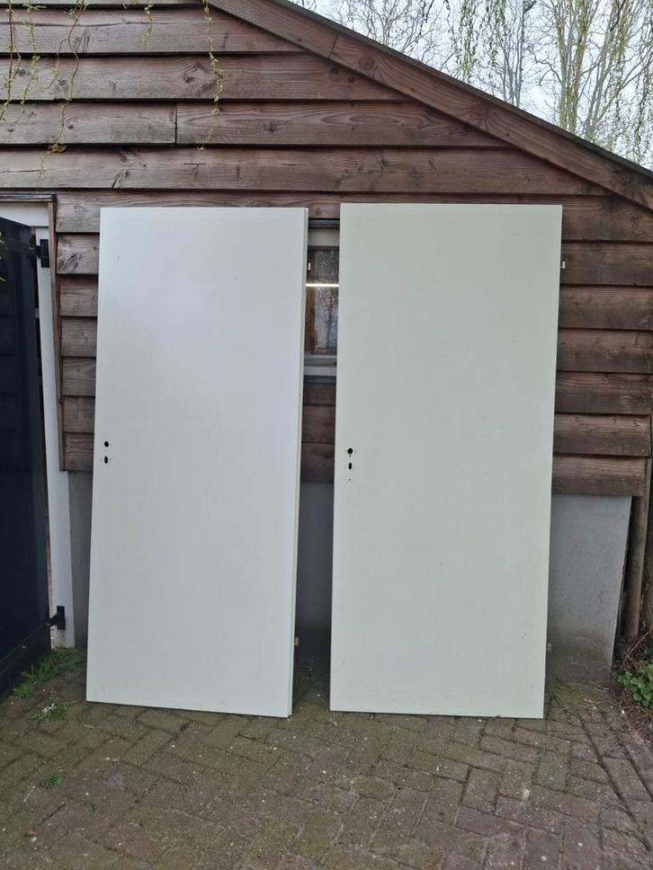 Opdekdeuren links en rechts 82,5 x 201,5 cm, Doe-het-zelf en Verbouw, Deuren en Horren, Gebruikt, Binnendeur, 200 tot 215 cm, 80 tot 100 cm