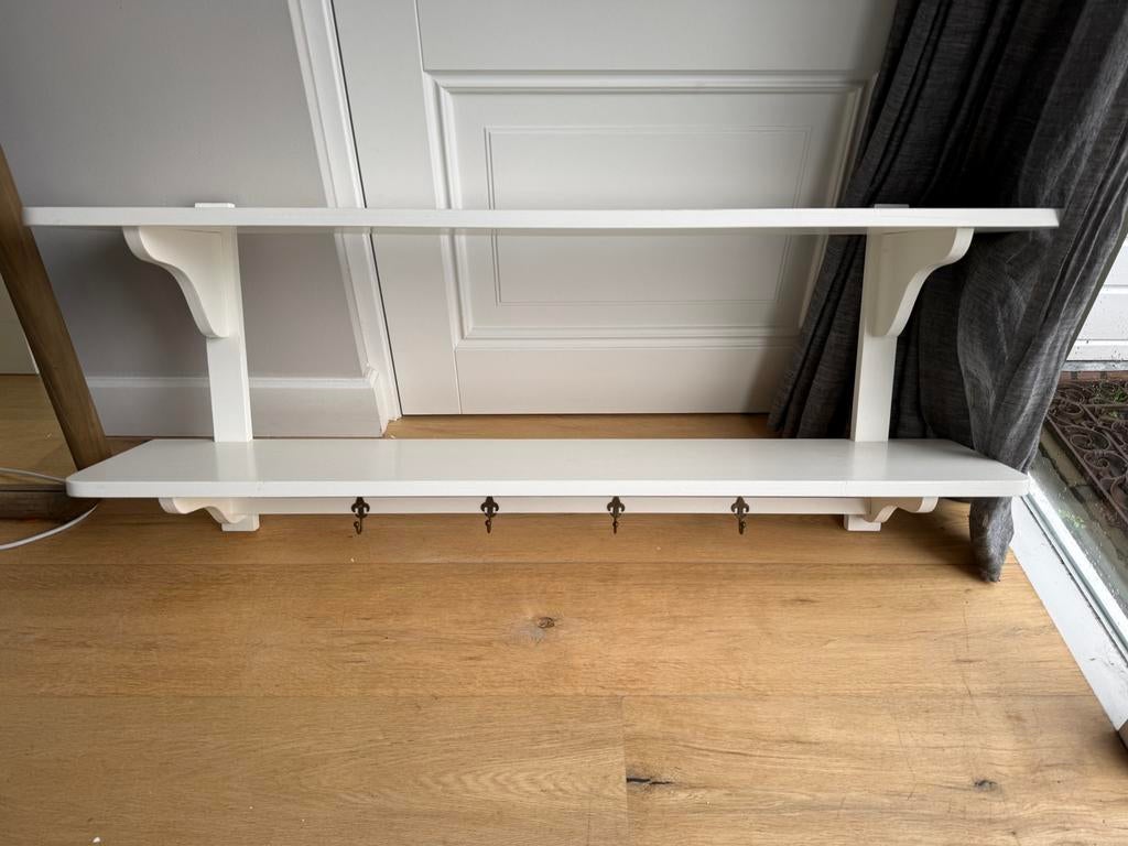 Witte ophangplank opsetims massief hout, Ophalen, Zo goed als nieuw, Hout, Overige typen