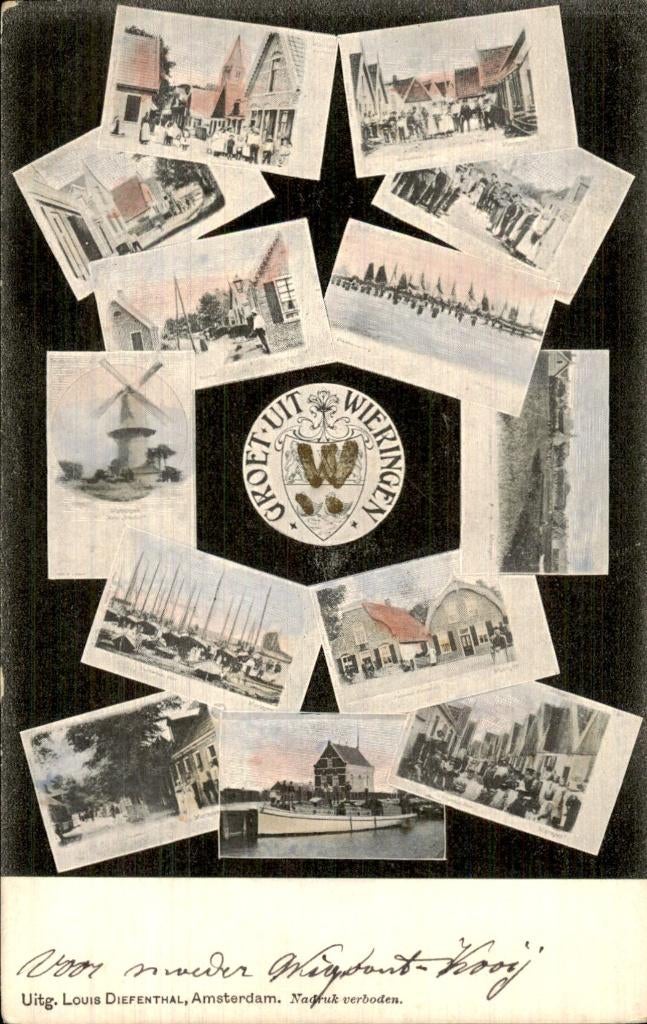 Wieringen - Collage - Groeten, Ophalen of Verzenden, Voor 1920, Gelopen, Noord-Holland