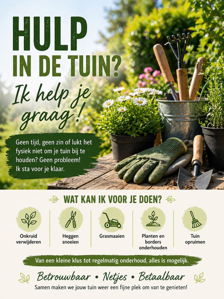 Tuin hulp, Diensten en Vakmensen, Huishoudelijke hulp