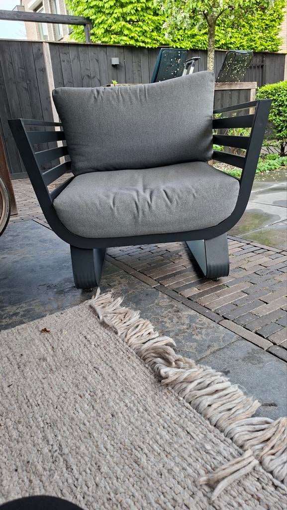 Lounge tuinstoel met kussens, Ophalen, Gebruikt, Kunststof