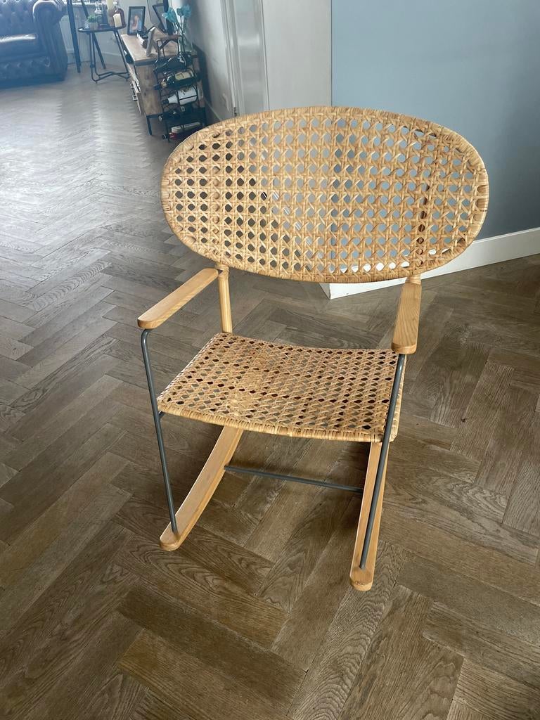IKEA Schommelstoel in rotan en hout, Ophalen, Overige kleuren, Zo goed als nieuw, Eén