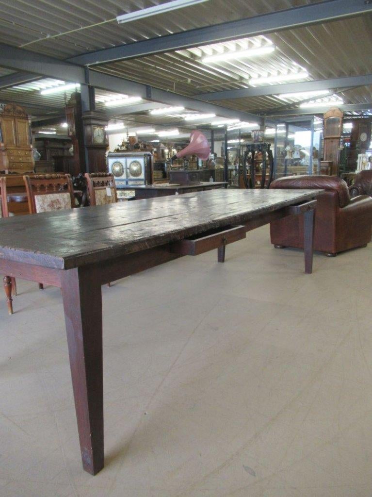 Oer 11647 grote vintage teak tafel, L= 300 cm, B=110 cm, Ophalen