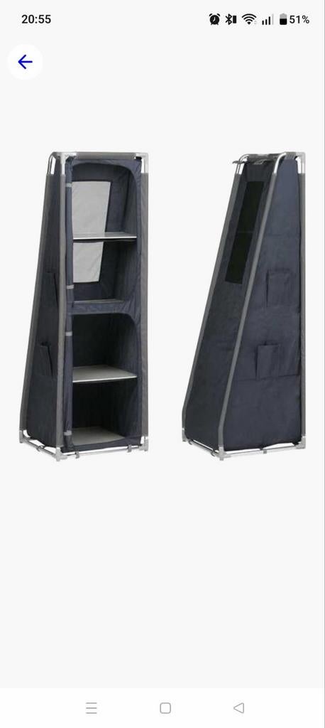 Opbergkast schuin - 140 cm - grijs - 2 stuks, Caravans en Kamperen, Ophalen of Verzenden, Zo goed als nieuw, Campingkast