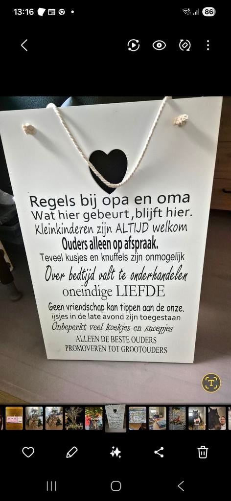Opa en Oma tekstbord., Huis en Inrichting, Woonaccessoires | Tekstborden en Spreuken, Ophalen of Verzenden