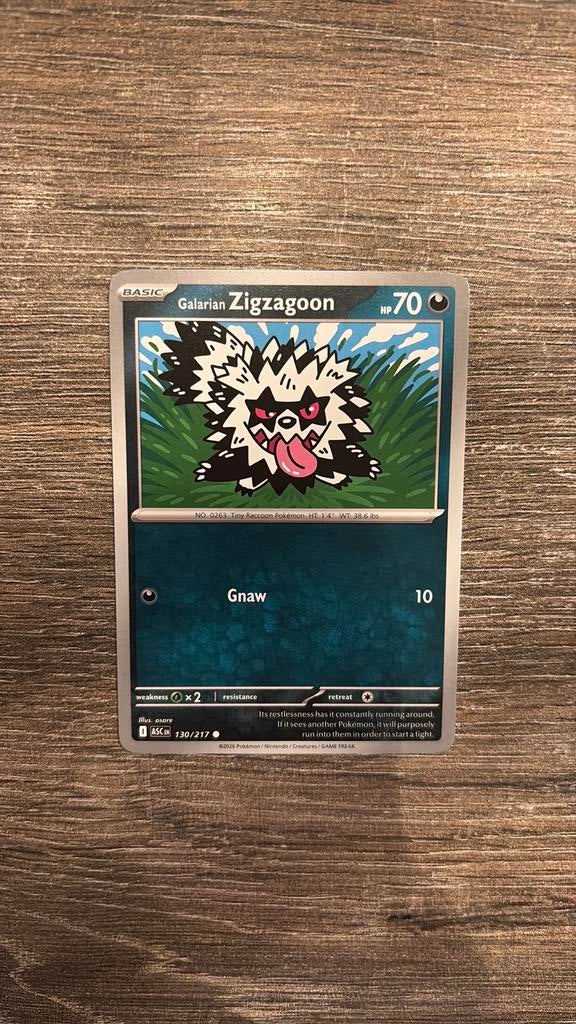 ASC Galarian Zigzagoon 130/217, Ophalen of Verzenden, Zo goed als nieuw