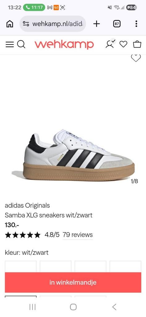 Adidas originals samba wit zwart, Kleding | Dames, Schoenen, Ophalen of Verzenden, Nieuw, Zwart, Sneakers of Gympen