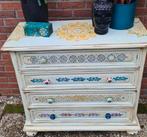 Boho vintage brocante ladenkast handbeschilderd mandala wit, Ophalen, Romantisch landelijk ibiza, 50 tot 100 cm, Zo goed als nieuw