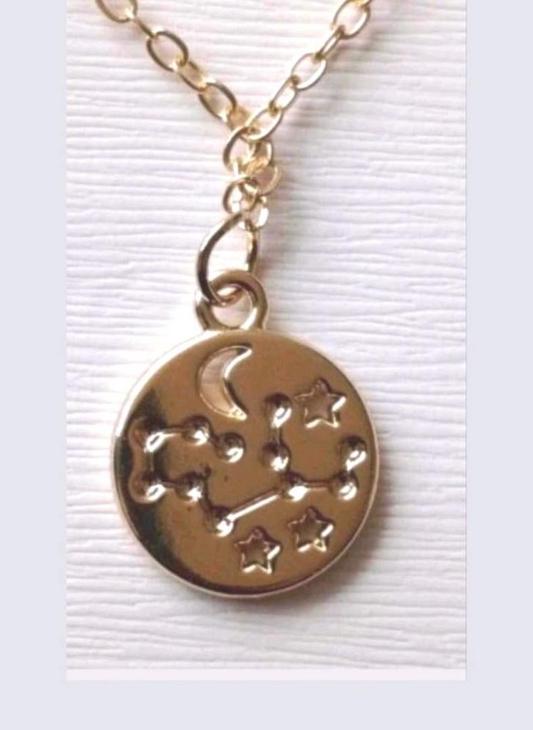 Ketting maan sterren planeten, Verzenden, Nieuw, Zilver, Met hanger
