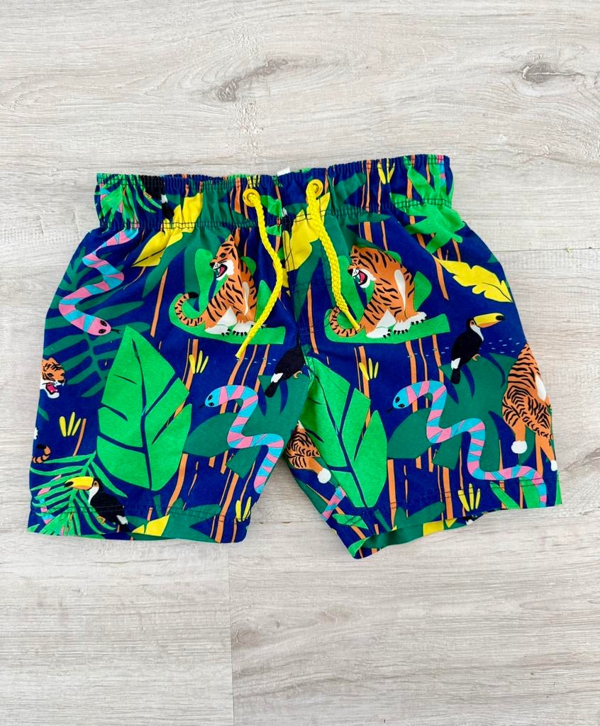 H&M jungle blauw groene zwembroek tijger zwemshort 98/104, Kinderen en Baby's, Kinderkleding | Kinder-zwemkleding, Gebruikt, Maat 98
