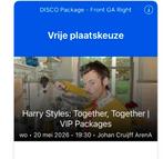 Harry Styles - 2 VIP tickets woensdag 20 mei Disco Package, Tickets en Kaartjes, Twee personen, Mei