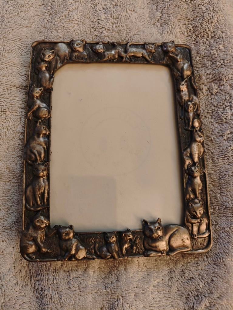 Fotolijstje Katten - Tin, Minder dan 50 cm, Ophalen of Verzenden, Zo goed als nieuw, Minder dan 50 cm