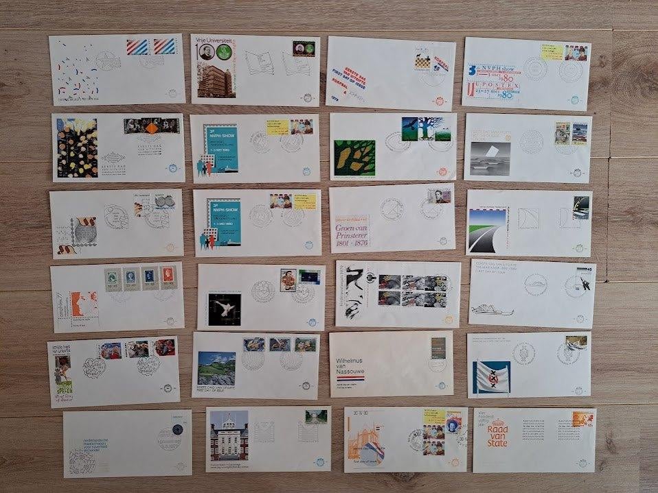 Nederland 25 onbeschreven FDC's 1, Ophalen of Verzenden, Na 1940, Gestempeld