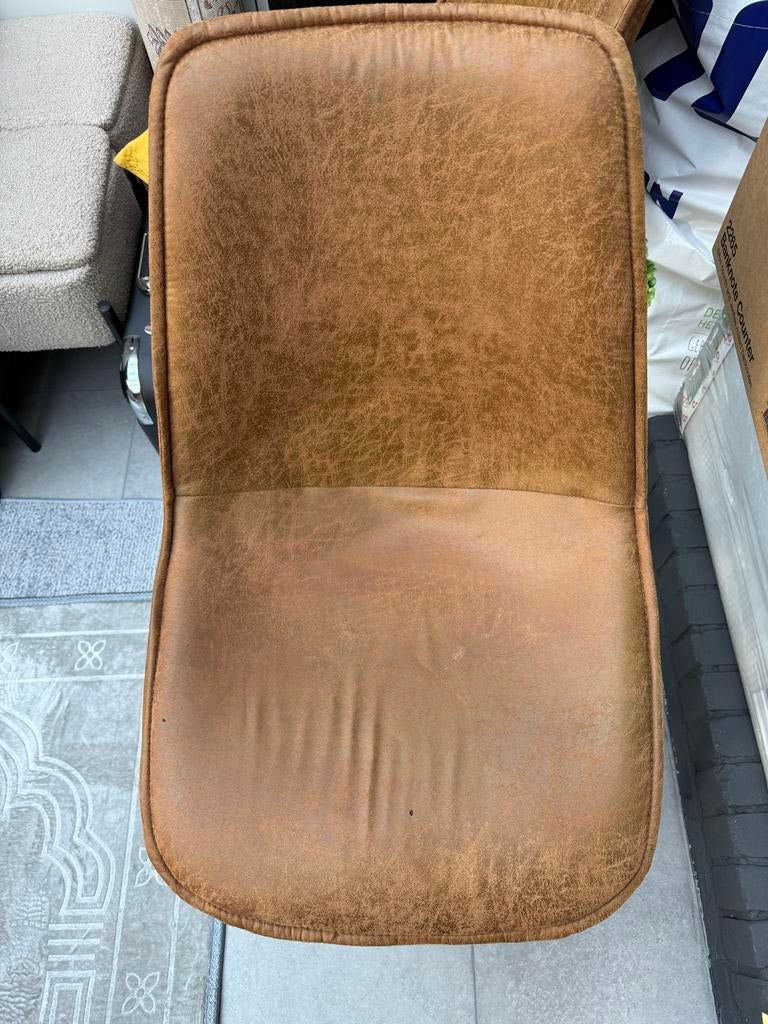 6 stuks bruine eet stoel - Gebruikt, Ophalen, Bruin, Zo goed als nieuw, Eén