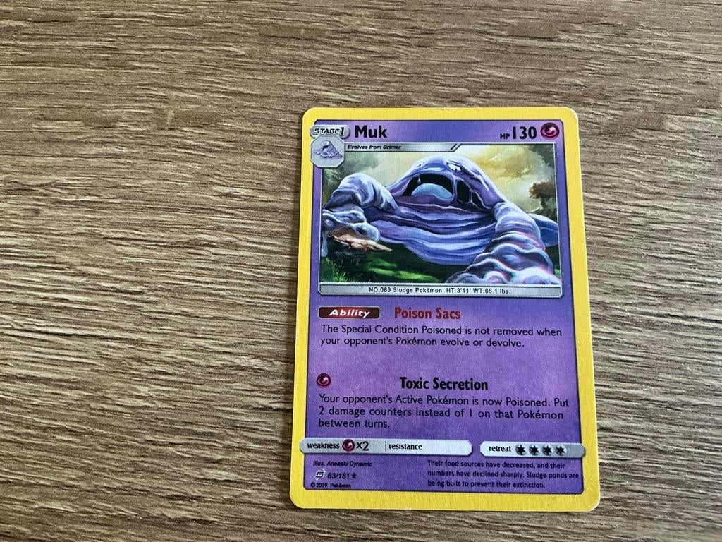 Pokémon Kaart Muk 083/181 - Detective Pikachu, Ophalen, Gebruikt, Losse kaart