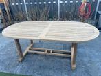 Teak tuintafel uitschijfbaar van merk gloster bristol ovaal, Ophalen, Zo goed als nieuw, Ovaal, Teakhout