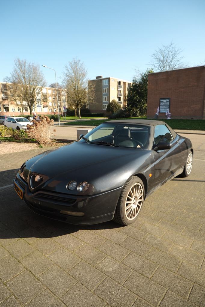 Alfa Romeo Spider 3.0-12V V6 | Airco | Leder | Centrale deur, Auto's, Alfa Romeo, Voorwielaandrijving, Zwart, 192 pk, Cabriolet
