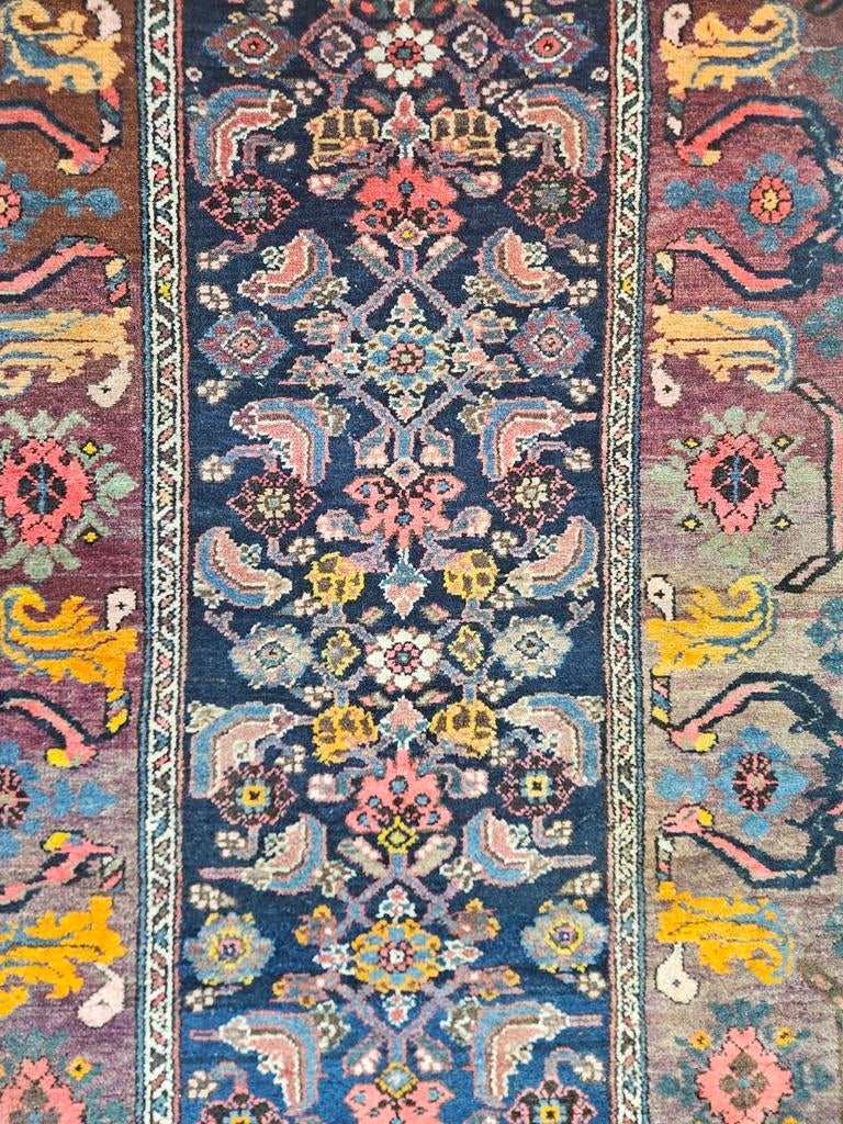 Handgeknoopt antiek Perzisch wol Bachtiar tapijt 103x185cm, Persian Perzisch vintage oosters hype, Crème, Gebruikt, 100 tot 150 cm