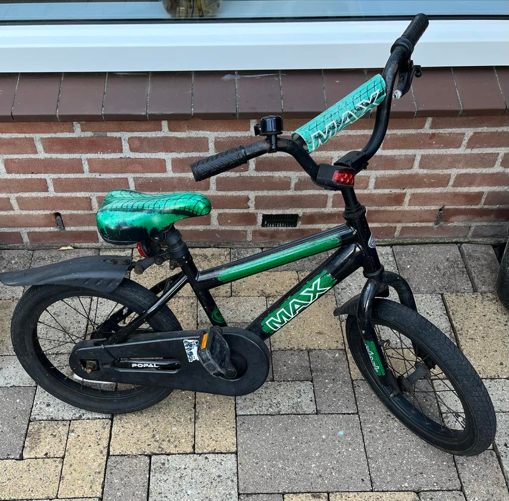 Popal kinderfiets MAX 16”, Fietsen en Brommers, Fietsen | Kinderfietsjes, Ophalen, Gebruikt, 16 tot 20 inch