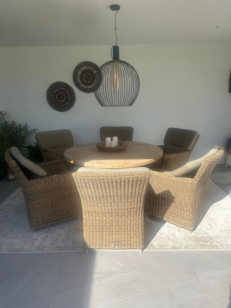 Wegens nieuwe stijl :Luxe Beach7 stoelen te koop, Ophalen, Gebruikt, Wicker