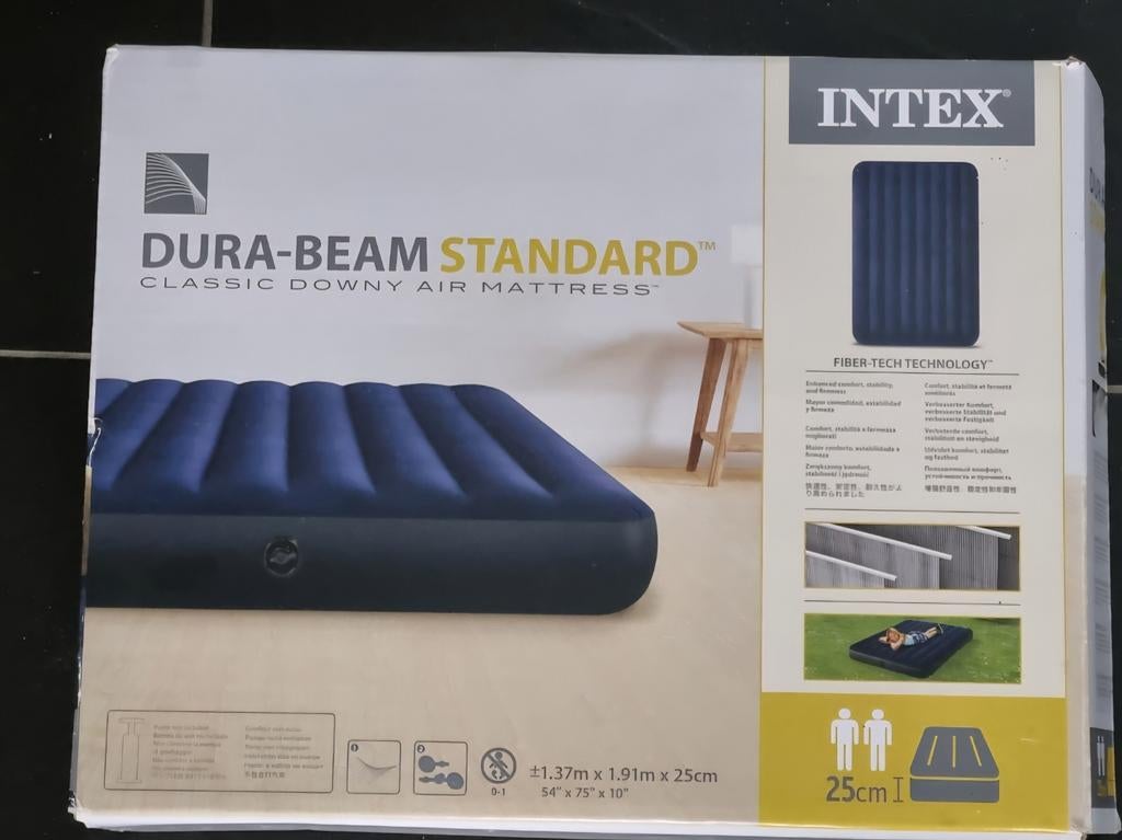 doos! Intex Dura-Beam Standard Classic Downy luchtbed, Ophalen of Verzenden, Nieuw