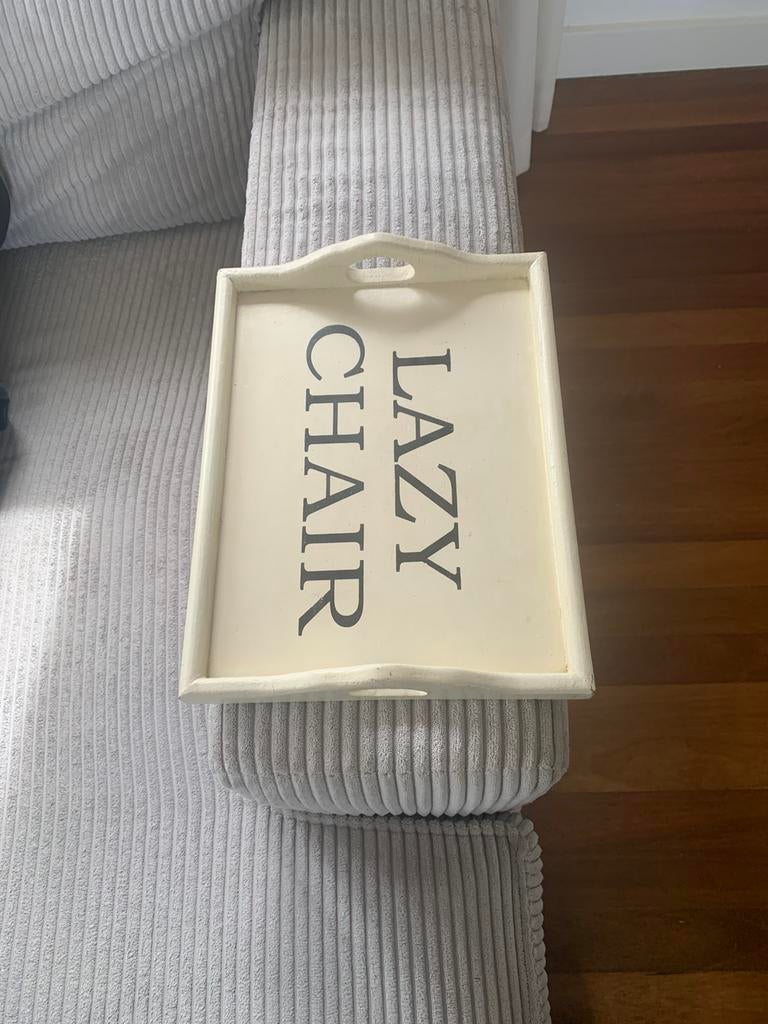 Armleuning dienblad creme hout 25bij 31cm, Ophalen of Verzenden, Zo goed als nieuw, Rechthoekig, Hout