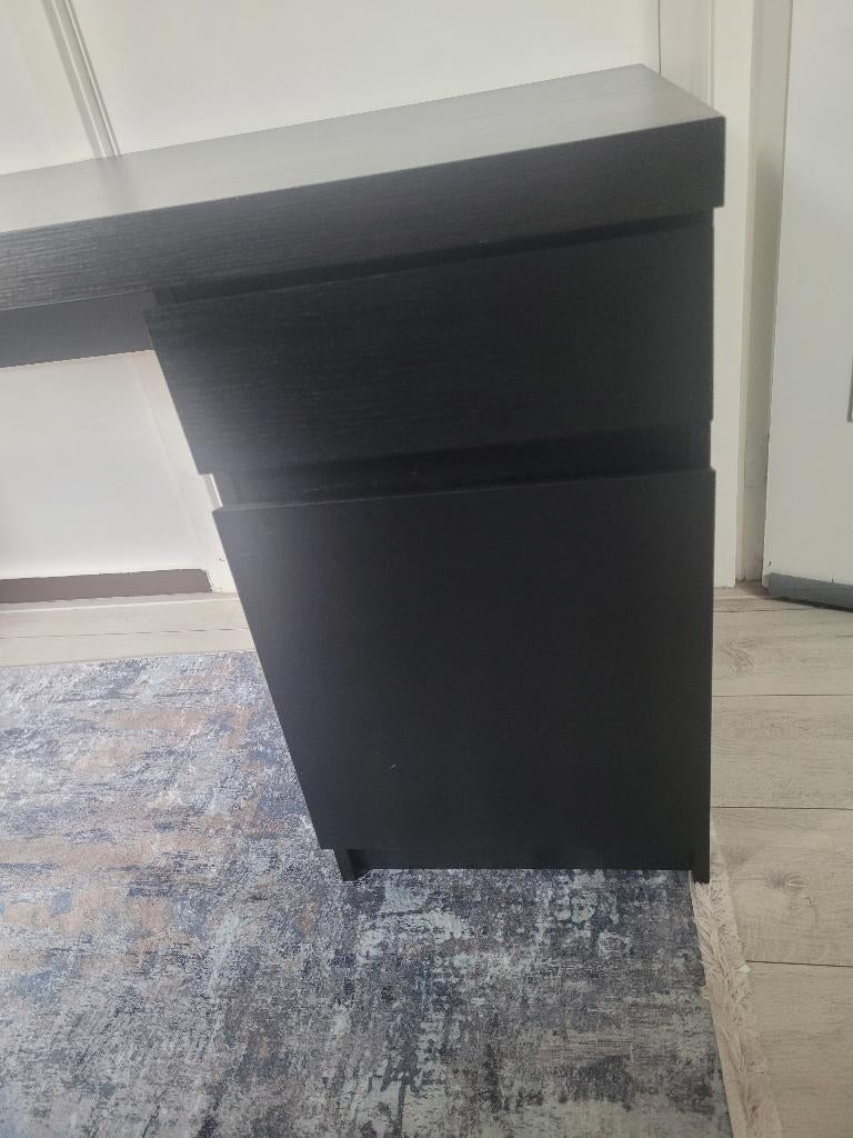 Bureau - IKEA MALM - donkerbruin, Ophalen, Met lades, Bruin, Zo goed als nieuw