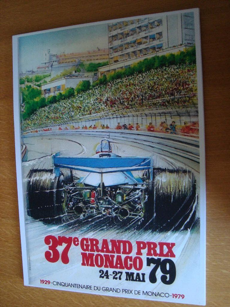 37e Grand Prix Monaco 1979 plaat 42-30 cm, Ophalen of Verzenden, Auto's