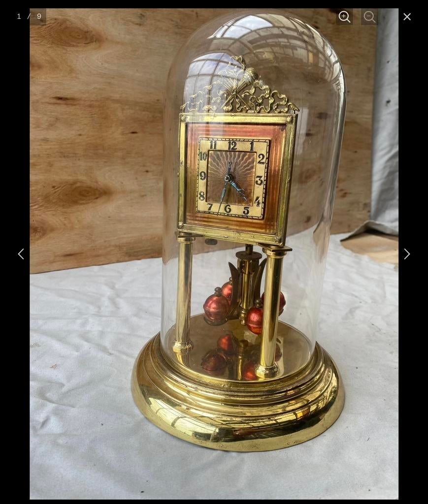 400 dagen klok antiek messing / verjaardagsklok / stolpklok, Ophalen