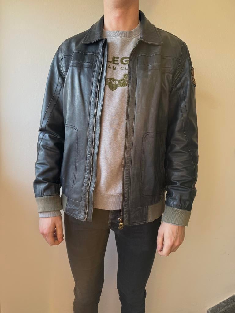 PME Legend Leren Jas - blauw, Kleding | Heren, Ophalen of Verzenden, Gedragen, Maat 52/54 (L), Blauw