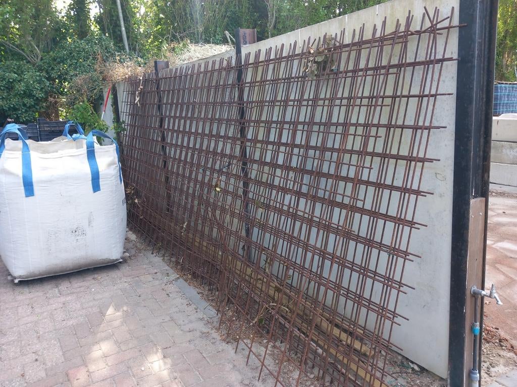 5 bouwstaalmat 5x2meter maas 15cm dikte 8mm, Ophalen of Verzenden, IJzer