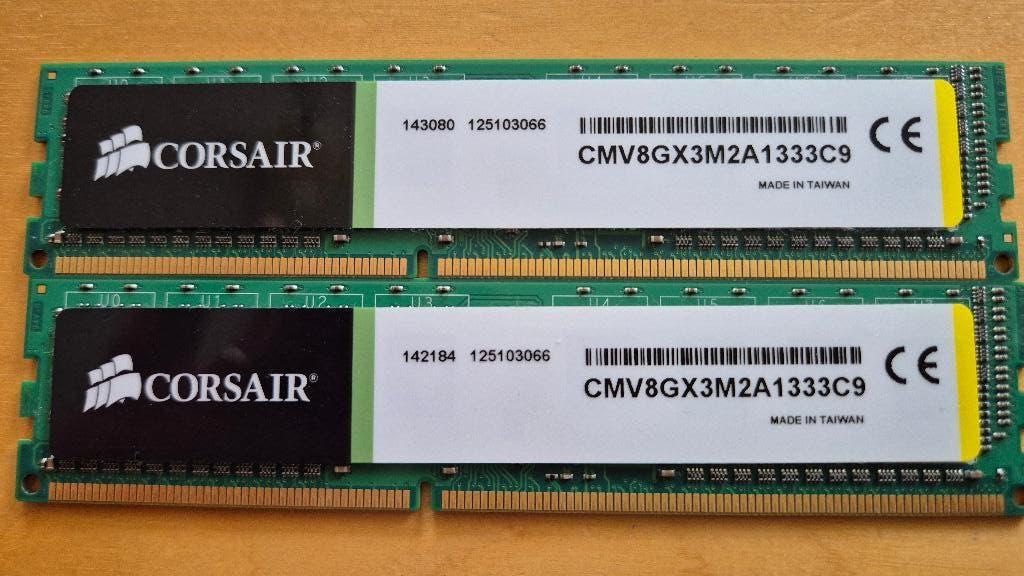 Corsair ValueSelect 8GB (2x4GB) DDR3 1333MHz, Computers en Software, RAM geheugen, Gebruikt, 8 GB, DDR3, Ophalen of Verzenden