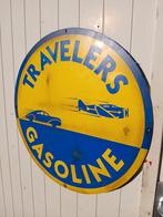 Travelers gasoline oilsign handpainted xxl, Verzamelen, Reclamebord, Usa, Info@travellers.usa, Travelers gasoline