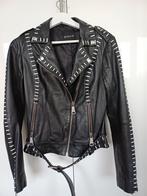 Nikkie lamsleren biker jack, Maat 38/40 (M), Zwart, Ophalen of Verzenden, Zo goed als nieuw