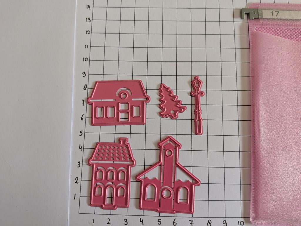 Marianne design collectables col1329 huisjes, Ophalen of Verzenden, Frame of Mal