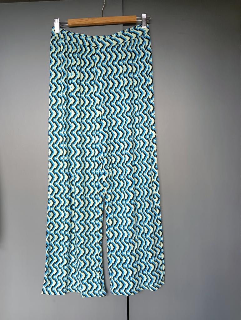 Soepele broek mt S blauw/zwart/mintgroen, van Bristol, Blauw, Ophalen of Verzenden, Zo goed als nieuw, Maat 36 (S)