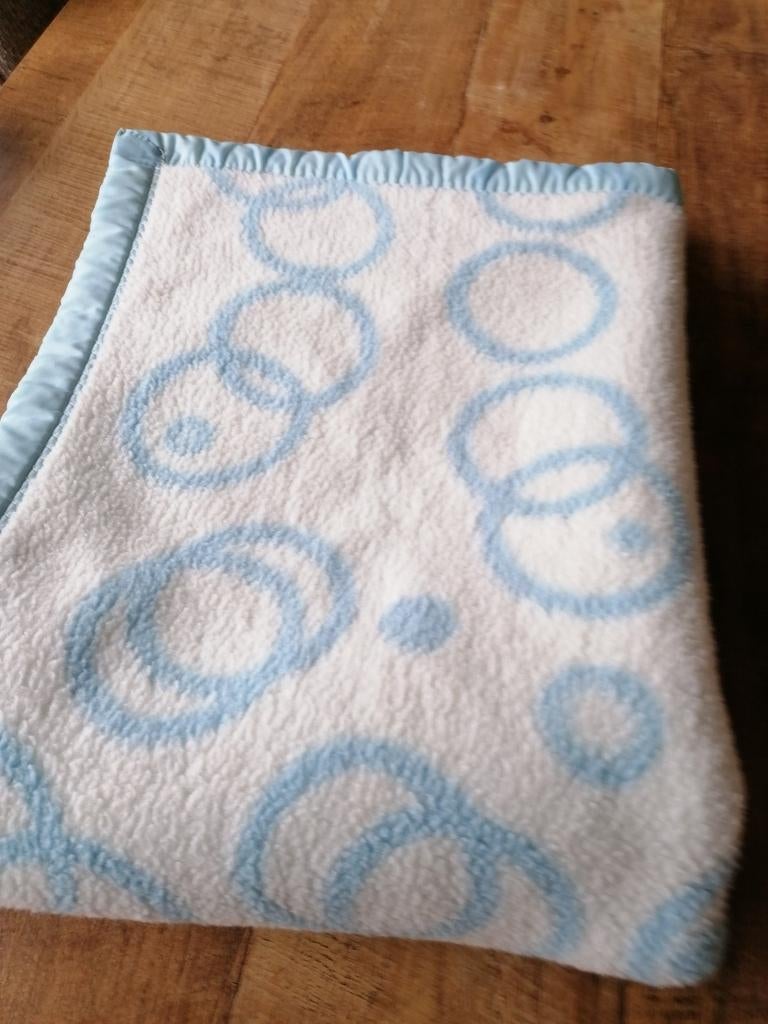 Wollen kinderdeken blauw wit, Ophalen of Verzenden, Ledikant