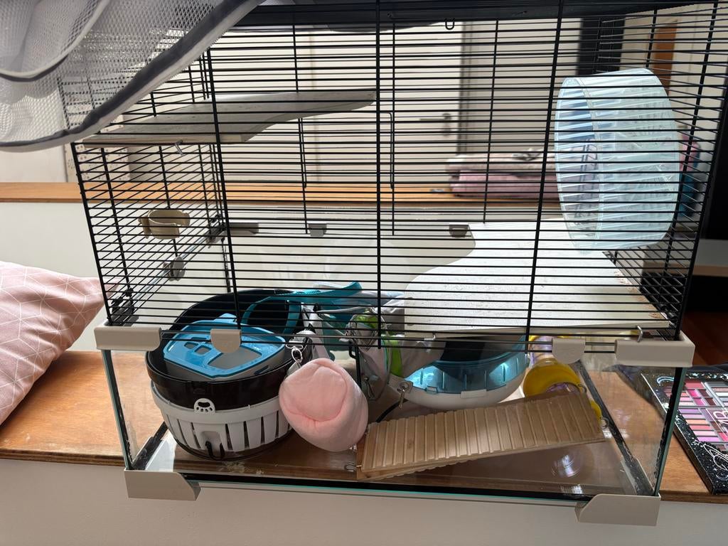 Ferplast Knaagdierenkooi Karat 100 Zwart&Transparant -, Dieren en Toebehoren, Knaagdieren en Konijnen | Hokken en Kooien, Ophalen