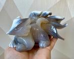 Pinguin agaat nine tails fox vos kitsune carving, Ophalen of Verzenden